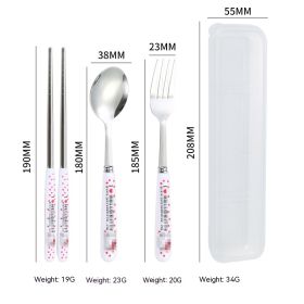 Stainless Steel Tableware Spoon Chopsticks Sets (Option: Bow Cat Three Pieces)