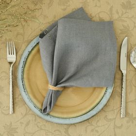 Pure Linen Insulation Placemat Square Wiping Towel Solid Color Napkin Mouth Cloth (Option: Cloud Gray-38 × 55cm)