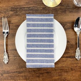 Wide Striped Polyester Cotton Napkin Japanese Style Student Placemat Heat Proof Mat (Option: Blue-30 × 40cm)